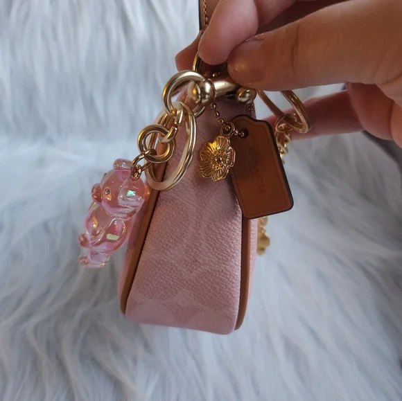 NWT Coach Nolita 19 In Signature Canvas Gold/Powder Pink CDW31